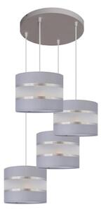 Lustră pe cablu HELEN 4xE27/15W/230V gri/argintie