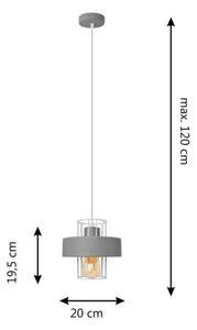 Lustră pe cablu VOLTA 1xE27/15W/230V gri