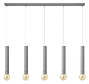 Lustră pe cablu TUBA 5xE27/15W/230V gri