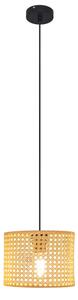Lustră pe cablu ALBA 1xE27/15W/230V d. 20 cm ratan/negru