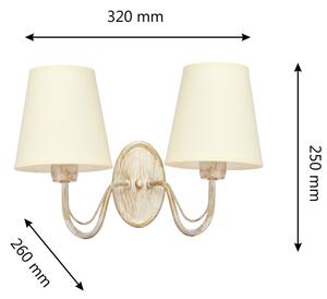 Lampă de perete MALBO 2xE27/15W/230V bej