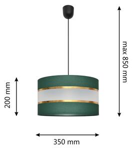 Lustră pe cablu HELEN 1xE27/15W/230V d. 35 cm verde/auriu