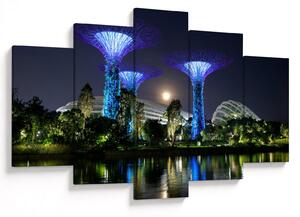Tablou cu lună plină în grădinile din Singapur (150x105 cm)