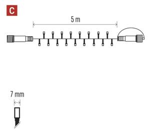 Ghirlandă conectabilă 50xLED/5m IP44 alb cald alb