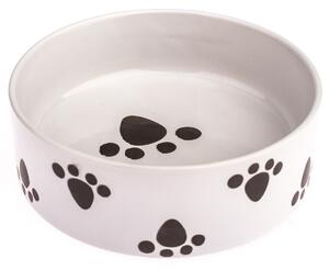 Bol ceramic pentru câine Paw alb, 15 x 5 cm