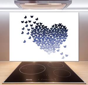 Panou de bucătărie Inima cu fluturi