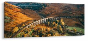 Tablou cu pod în valea din Scoția (120x50 cm)