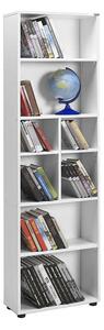 Biblioteca Adore White, 8 rafturi, Alb, 55 x 187 x 23 cm