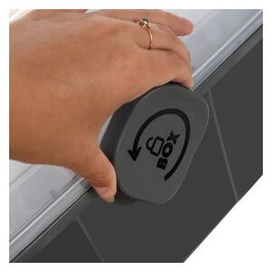 Organizator pentru medicamente, 2 nivele, capac transparent, maner transport, 32x22.5x19 cm
