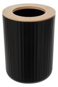 Set accesorii pentru baie, 6 piese, suprafata striata, negru/maro