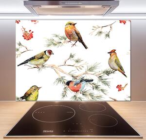 Sticlă printata bucătărie plante Forest păsări