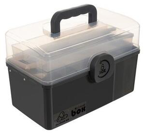Organizator pentru medicamente, 2 nivele, capac transparent, maner transport, 32x22.5x19 cm