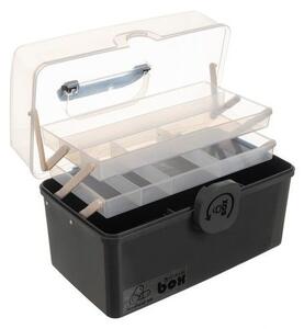 Organizator pentru medicamente, 2 nivele, capac transparent, maner transport, 32x22.5x19 cm