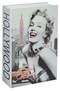 Seif secret tip carte Pufo cu cheie pentru blocare, model Marilyn Monroe, 18 x 12 cm