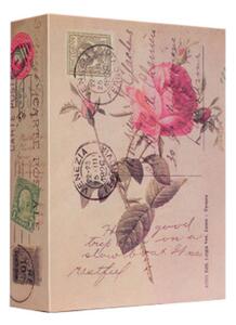 Seif secret tip carte Pufo cu cheie pentru blocare, model Rose of Love, 24 x 15 cm