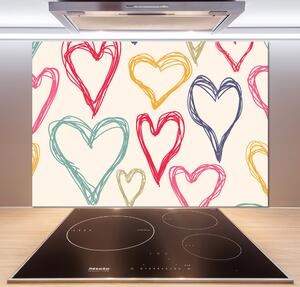 Sticlă bucătărie inimi pline de culoare