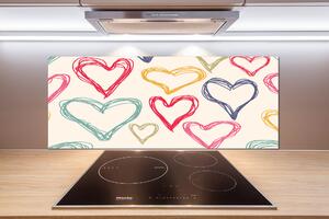 Sticlă bucătărie inimi pline de culoare