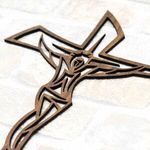 DUBLEZ | Cruce lemn perete - Isus Hristos răstignit