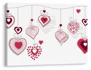 Tablou cu inimiore pictate (70x50 cm)