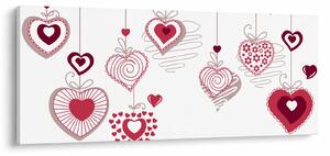 Tablou cu inimiore pictate (120x50 cm)