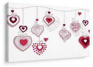 Tablou cu inimiore pictate (90x60 cm)