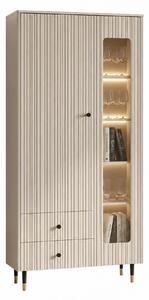 Vitrina pentru living SIERRA SR2, casmir, PAL laminat, 81x39x192 cm