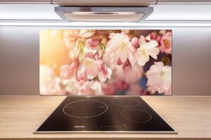 Panou sticlă decorativa bucătărie flori de cireș
