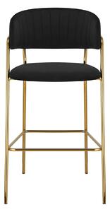 Scaun bar DASMIN TIP 2, negru/auriu, stofa catifelata/metal, 54x54x109