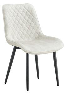Scaun ZAINA TIP 1, crem/negru, stofa catifelata/metal, 50x64x84 cm