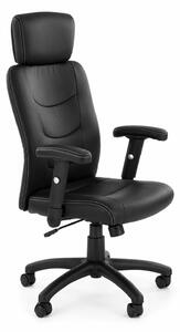 Scaun de birou STILO, negru, piele ecologica, 66x62x116/125 cm