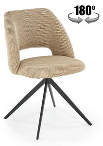 Scaun rotativ K546, bej/negru, panza/metal, 52x60x79 cm