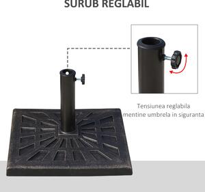 Outsunny Bază Greutate pentru Umbrelă de Soare, Rezistentă, Φ3,8-4,8cm, 16Kg, Ideală pentru Grădină | Aosom Romania