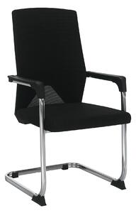 Scaun RAVIL, negru/crom, material textil/metal, 57x60x102 cm