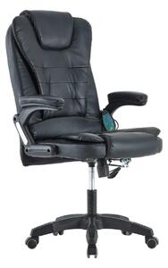 Scaun de birou TYLER NEW, negru, piele ecologica/plastic, 65x71x110/12