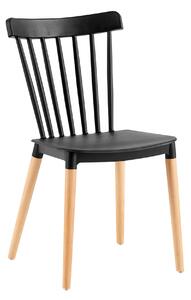 Scaun ZOSIMA, negru/fag, plastic/lemn, 54x44x83 cm