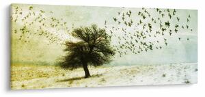 Tablou - cu multe păsări pictate (120x50 cm)