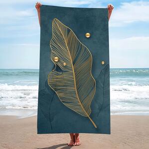 Prosop de plajă cu frunze de aur Lățime: 100 cm | Lungime: 180 cm