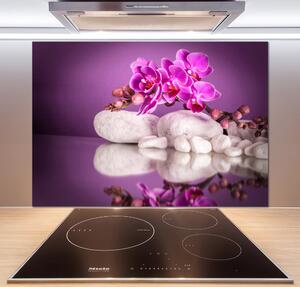 Sticlă printata bucătărie orhidee roz