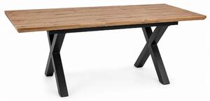 Masa de living extensibila XAVIERO II, stejar artisan/negru mat, 160-2