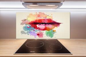 Sticlă printata bucătărie buzele colorate