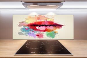 Sticlă printata bucătărie buzele colorate