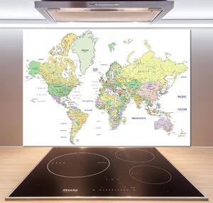 Sticlă pentru bucătărie harta lumii