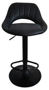 Scaun bar LORASA NEW, negru, piele intoarsa/metal, 45x45x82/102 cm