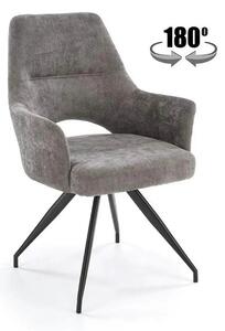 Scaun rotativ K542, gri/negru, stofa clasica/metal, 58x64x88 cm