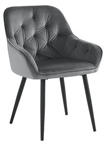 Scaun VERIO, stofa catifelata gri - Bluvel 14, 59x62x81 cm