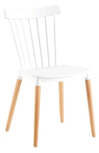 Scaun ZOSIMA, alb/fag, plastic/lemn de fag, 54x44x83 cm