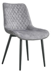Scaun ZAINA TIP 1, gri deschis/negru, stofa catifelata/metal, 50x64x84