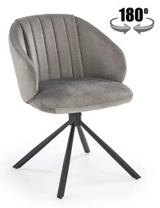 Scaun rotativ K533, gri/negru, stofa clasica/metal, 57x60x80 cm