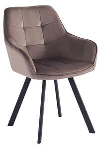Scaun PETIN, stofa catifelata gri - Bluvel 38, 59x62x85 cm