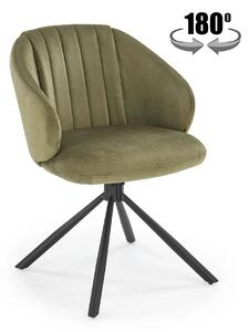 Scaun rotativ K533, verde/negru, stofa clasica/metal, 57x60x80 cm